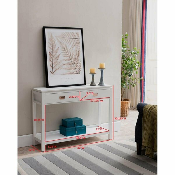 Kings Furniture Wood Console Table, White C1295